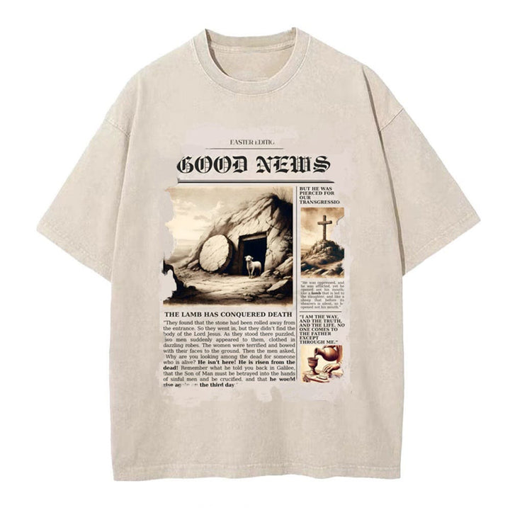 Christianartworkshop Good News Christian Washed T-Shirt