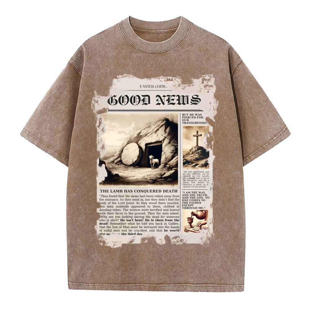 Christianartworkshop Good News Christian Washed T-Shirt