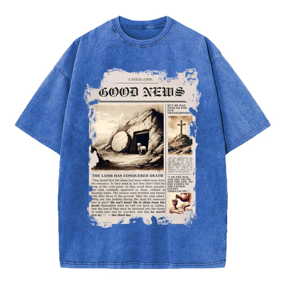 Christianartworkshop Good News Christian Washed T-Shirt