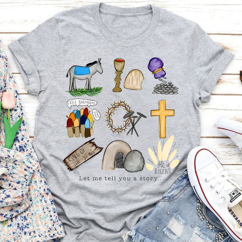Christianartworkshop Let Me Tell You a Story T-Shirt - Light Gray - 2XL - image 3
