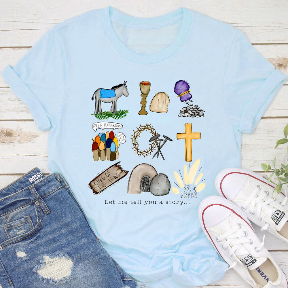Christianartworkshop Let Me Tell You a Story T-Shirt - Light Blue - 2XL - image 2