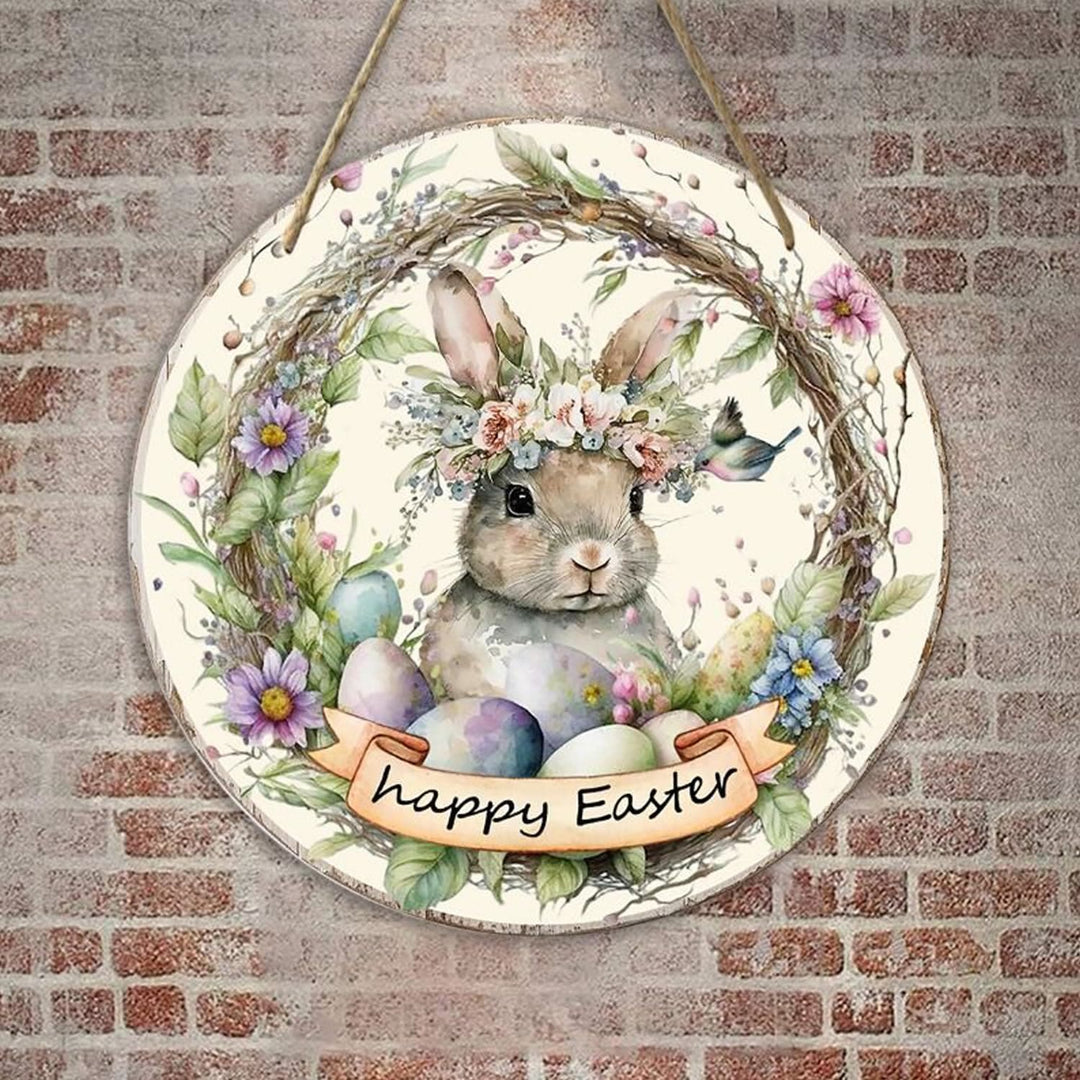 Christianartworkshop Easter Bunny Hanging Pendant: Enchanted Bunny Garden Hanging Ornament