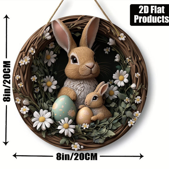 Christianartworkshop Resurrection & Vitality: Easter Bunny Wooden Hanging Pendant Ornament