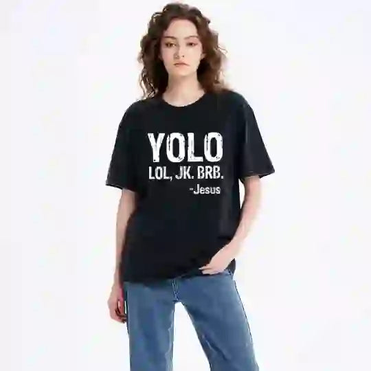 Christianartworkshop YOLO Christian Washed T-Shirt