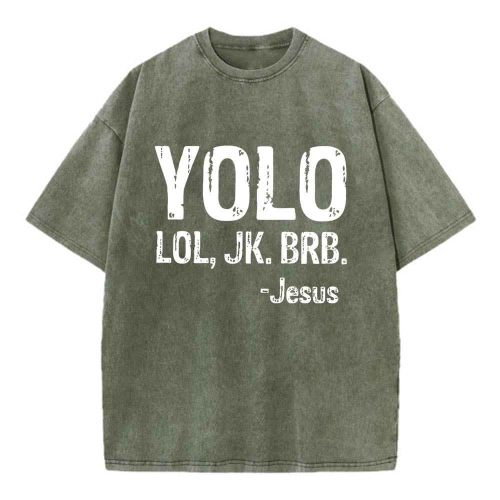 Christianartworkshop YOLO Christian Washed T-Shirt