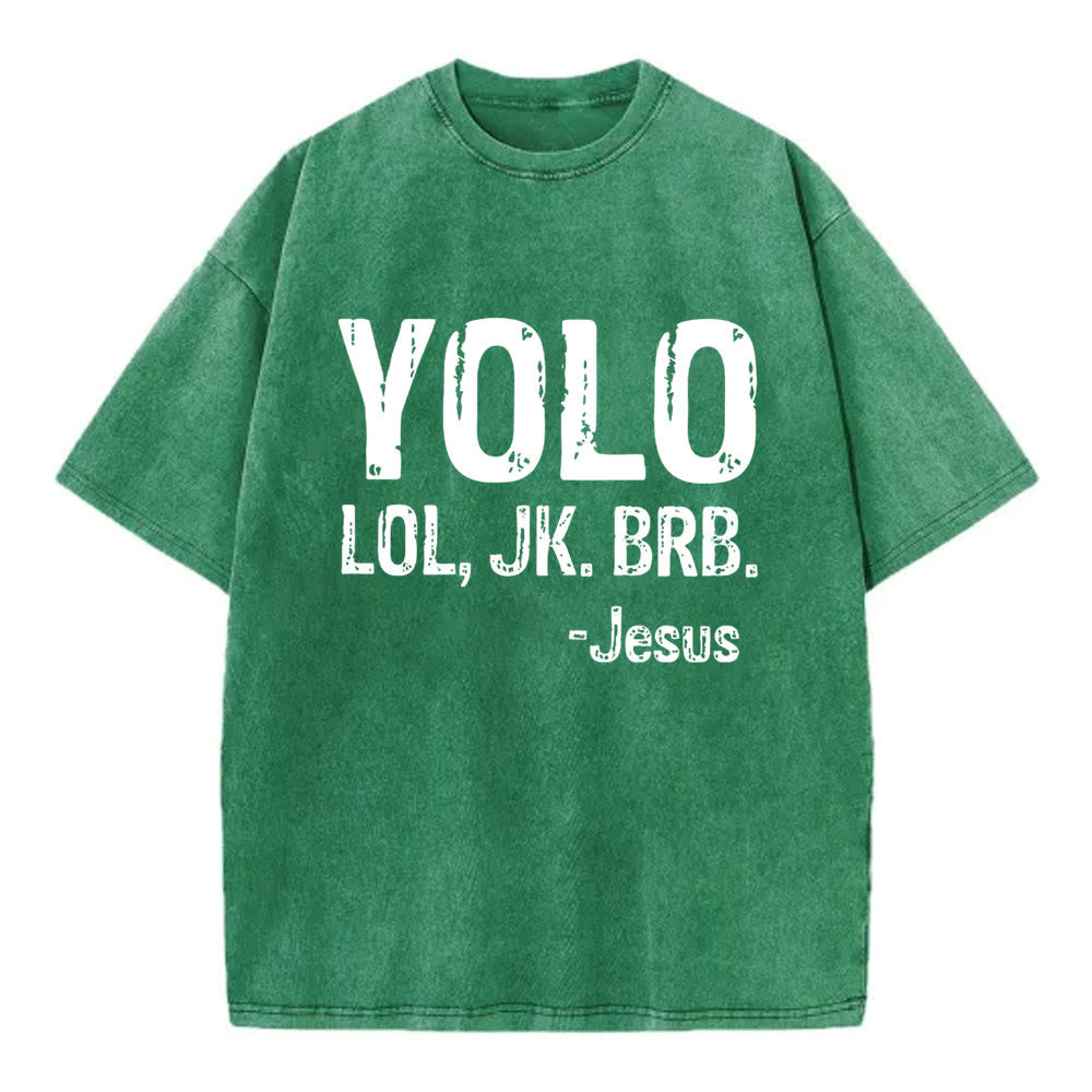 Christianartworkshop YOLO Christian Washed T-Shirt