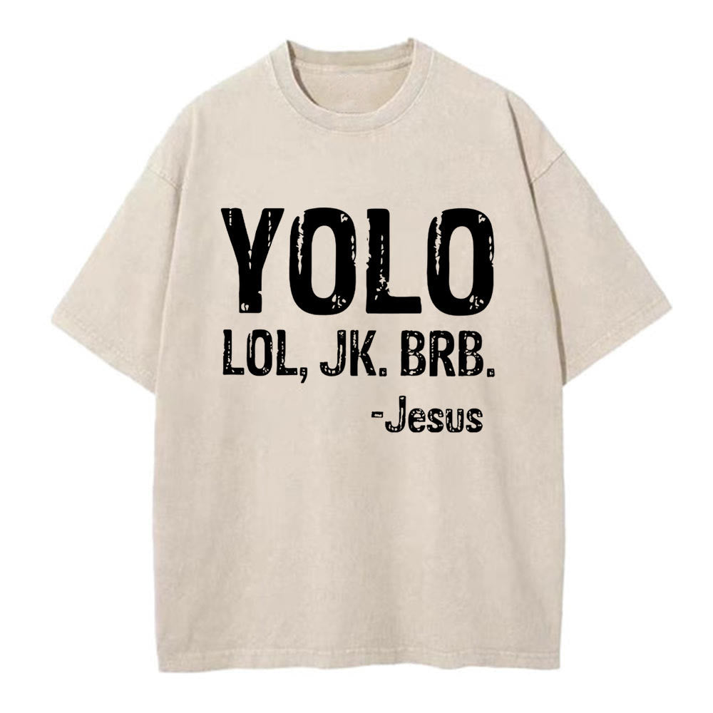 Christianartworkshop YOLO Christian Washed T-Shirt