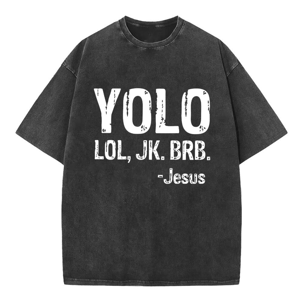 Christianartworkshop YOLO Christian Washed T-Shirt