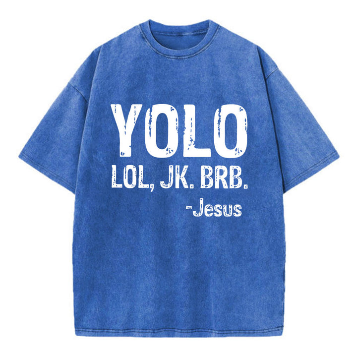 Christianartworkshop YOLO Christian Washed T-Shirt