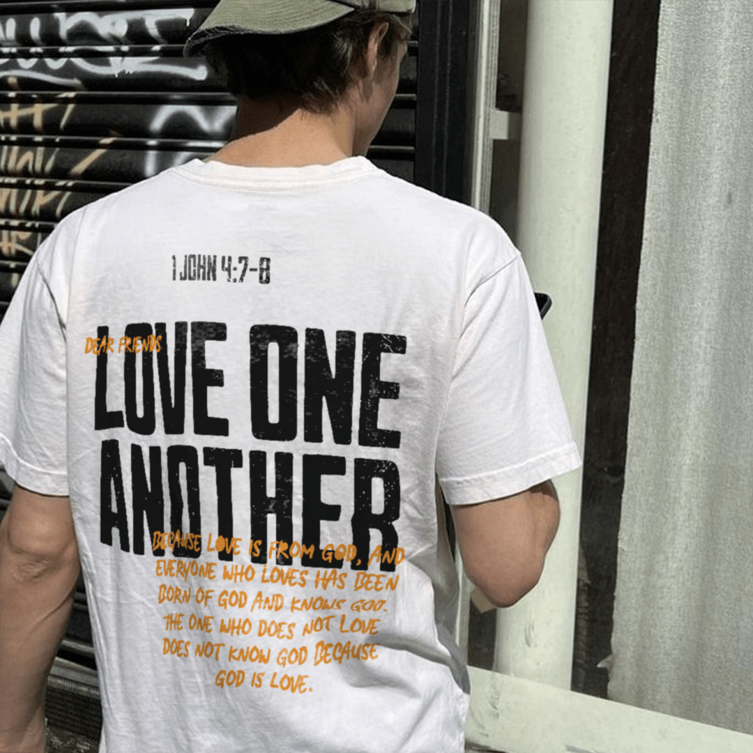 Christianartworkshop Love One Another Cotton T-Shirt