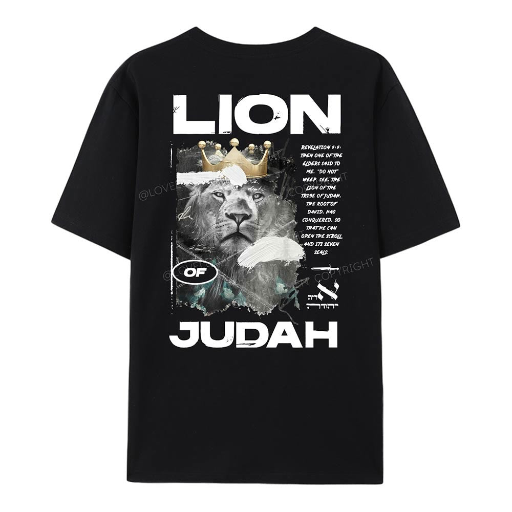 Christianartworkshop Lion Of Judan Cotton T-Shirt