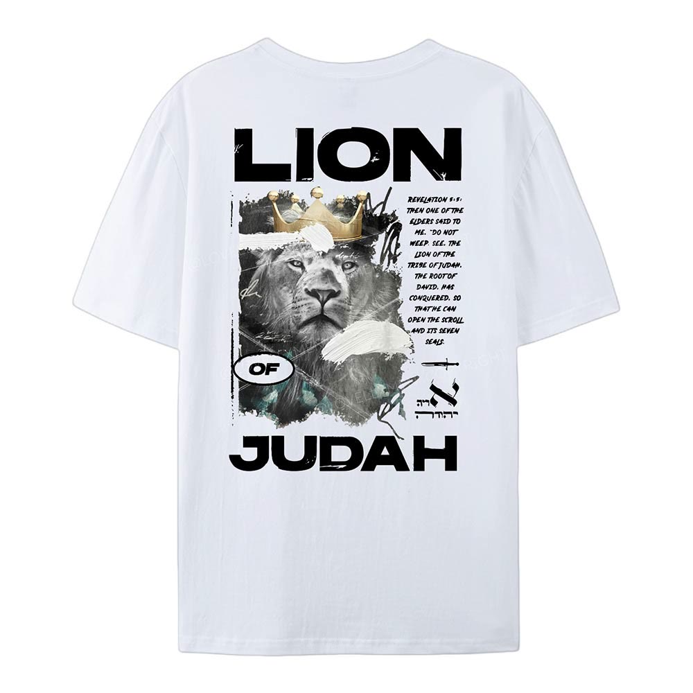 Christianartworkshop Lion Of Judan Cotton T-Shirt