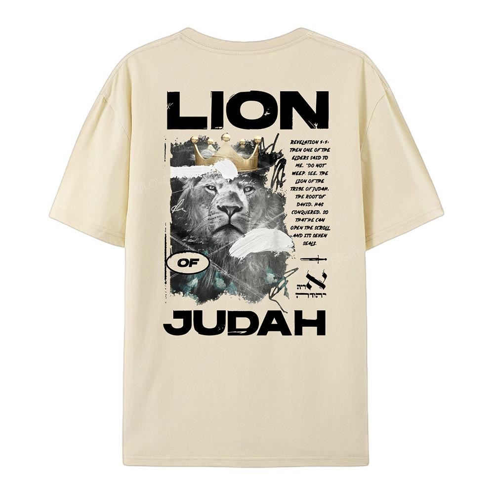 Christianartworkshop Lion Of Judan Cotton T-Shirt - image 4