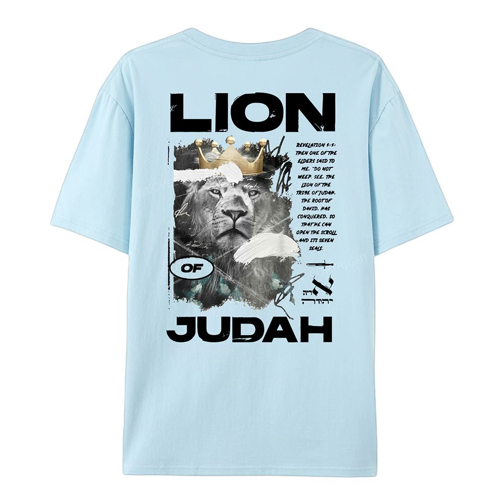 Christianartworkshop Lion Of Judan Cotton T-Shirt