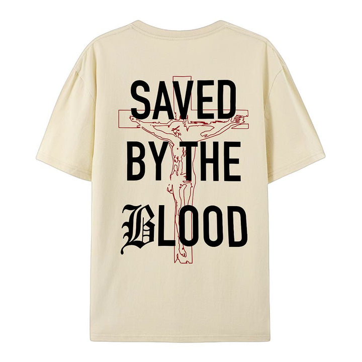 Christianartworkshop Saved By The Lord Cotton T-Shirt