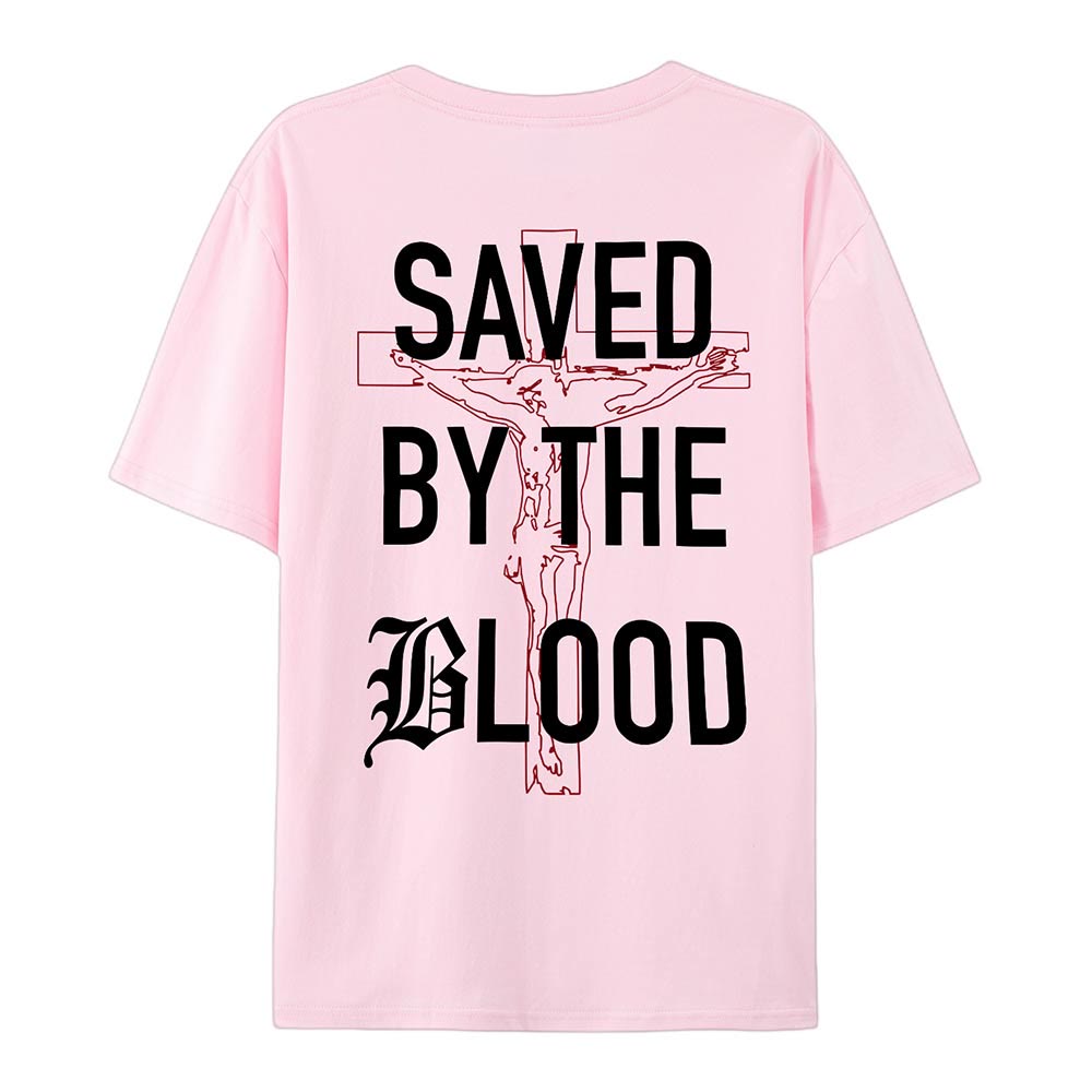 Christianartworkshop Saved By The Lord Cotton T-Shirt