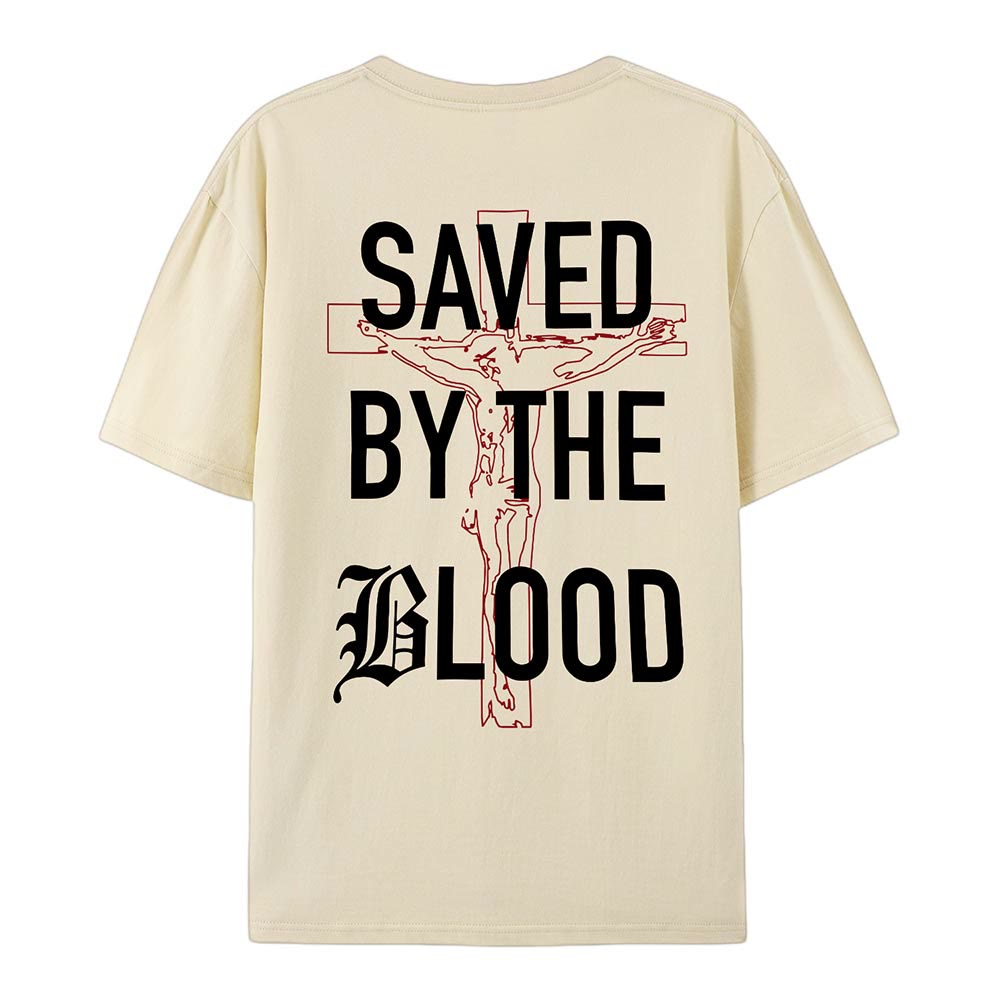 Christianartworkshop Saved By The Lord Cotton T-Shirt - image 14