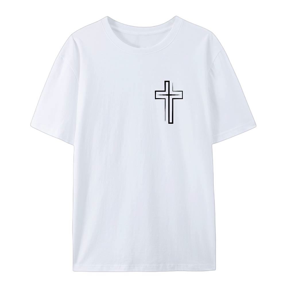 Christianartworkshop Saved By The Lord Cotton T-Shirt - image 3