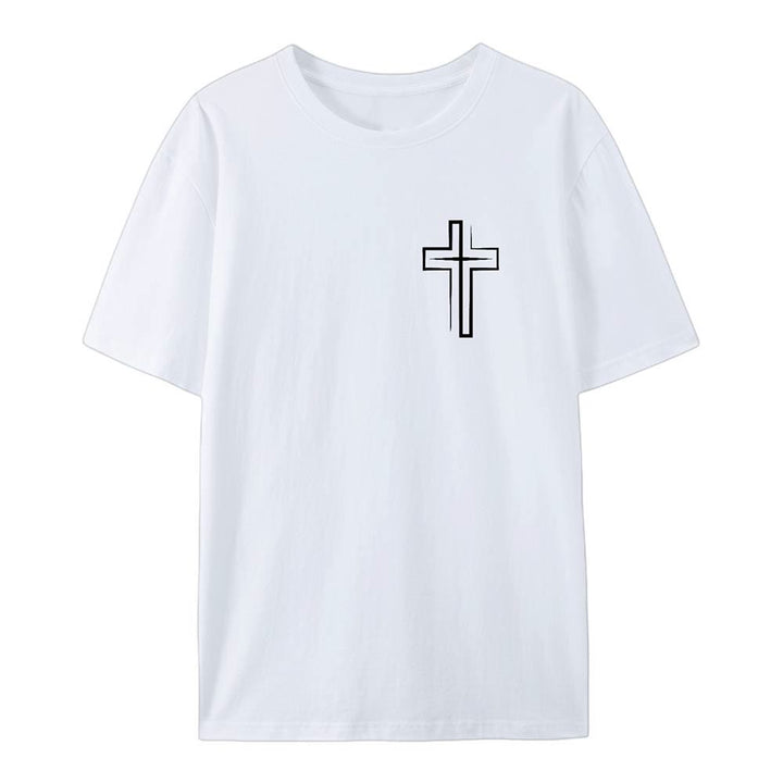 Christianartworkshop Saved By The Lord Cotton T-Shirt - image 3