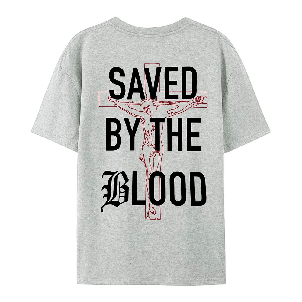 Christianartworkshop Saved By The Lord Cotton T-Shirt - image 23