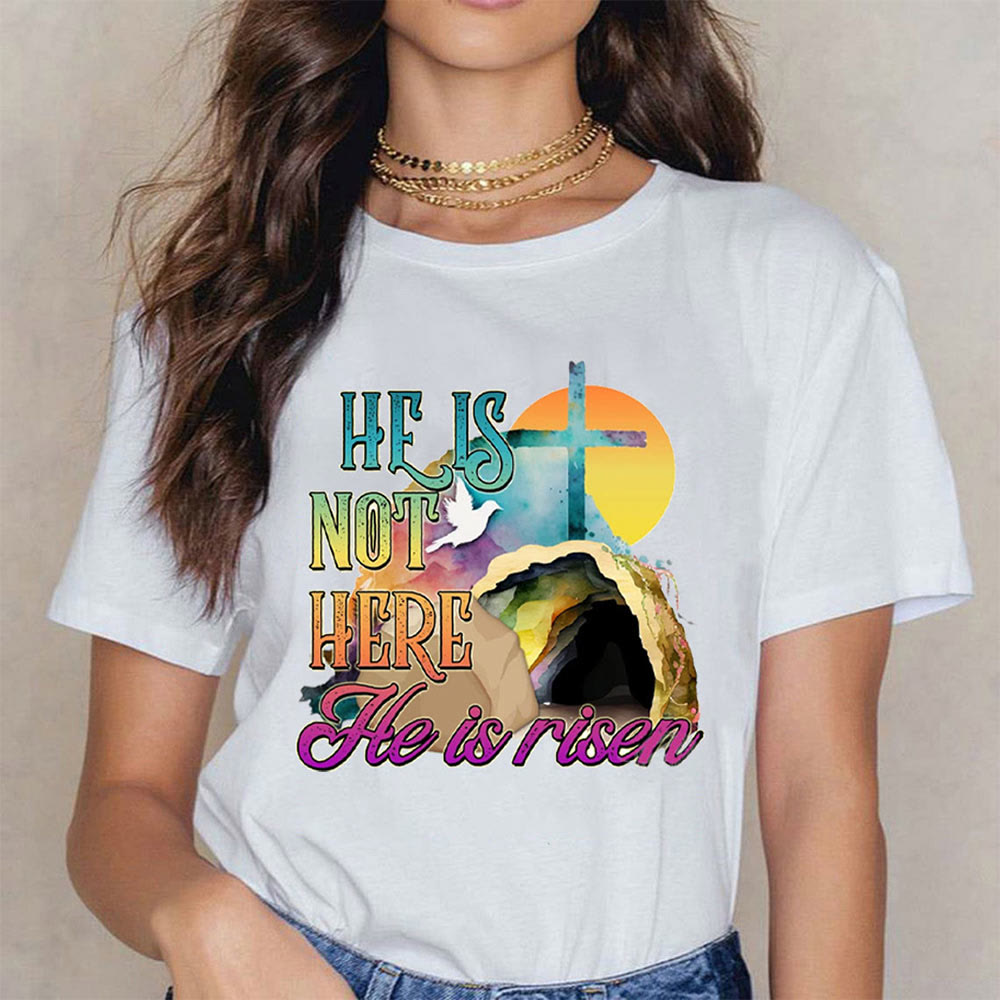 Christianartworkshop He Is Not Here He Is Risen Christian T-Shirt - image 1