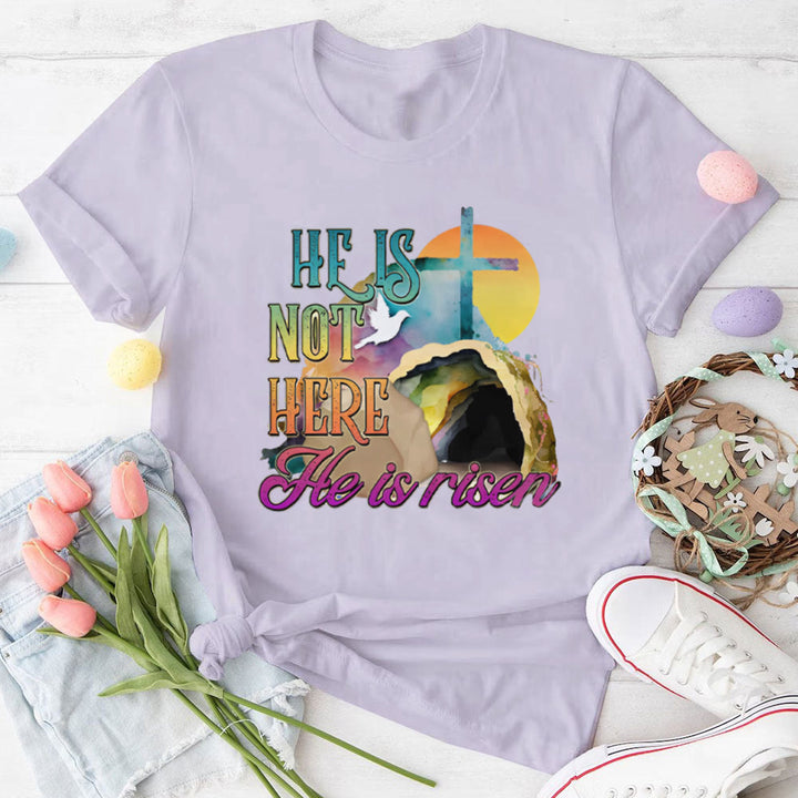 Christianartworkshop He Is Not Here He Is Risen Christian T-Shirt - Purple - 2XL - image 9