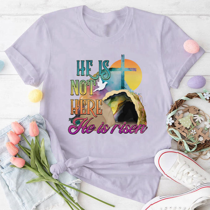 Christianartworkshop He Is Not Here He Is Risen Christian T-Shirt