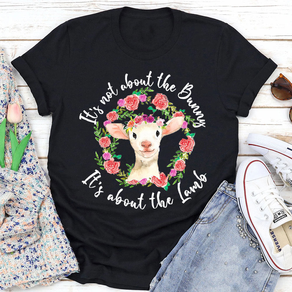 Christianartworkshop It's Not About the Bunny, It's About the Lamb T-Shirt - Black - 2XL - image 2