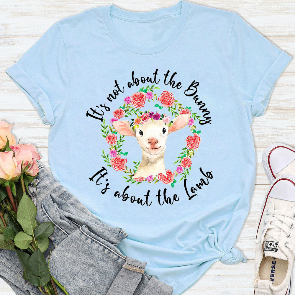 Christianartworkshop It's Not About the Bunny, It's About the Lamb T-Shirt - Blue - 2XL - image 6