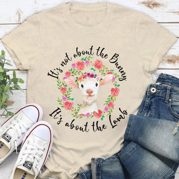 Christianartworkshop It's Not About the Bunny, It's About the Lamb T-Shirt - Beige - 2XL - image 4