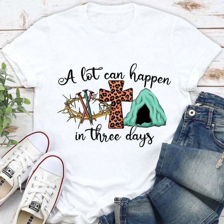 Christianartworkshop A Lot Can Happen in Three Days T-Shirt - White - 2XL - image 0