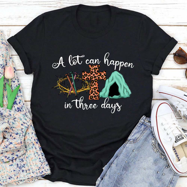 Christianartworkshop A Lot Can Happen in Three Days T-Shirt - Black - 2XL - image 1