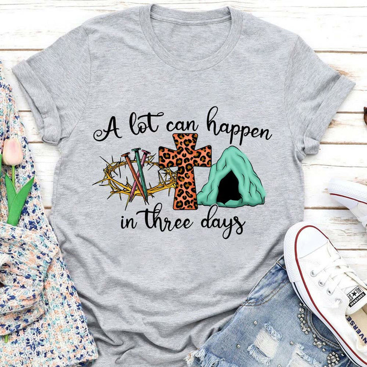 Christianartworkshop A Lot Can Happen in Three Days T-Shirt - Grey - 2XL - image 3
