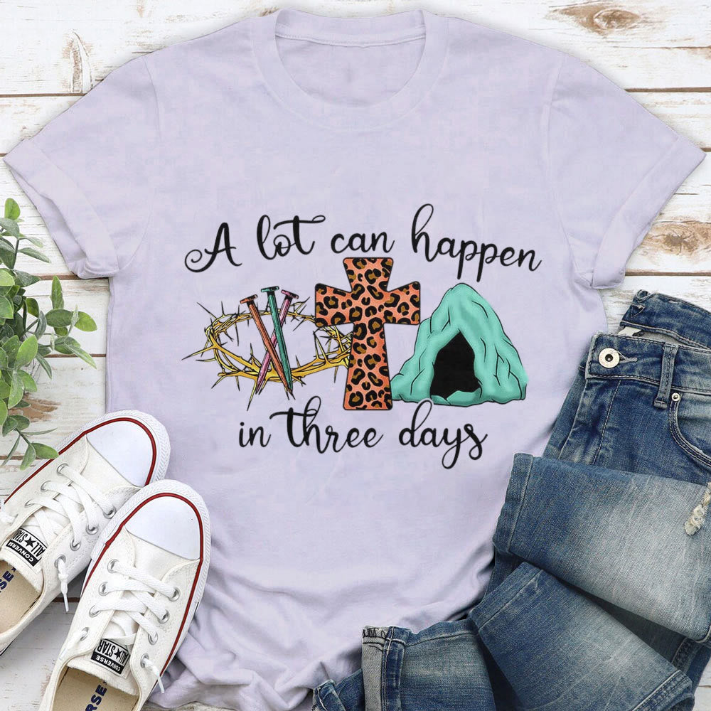 Christianartworkshop A Lot Can Happen in Three Days T-Shirt - Purple - 2XL - image 6