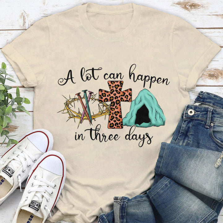 Christianartworkshop A Lot Can Happen in Three Days T-Shirt - Beige - 2XL - image 2