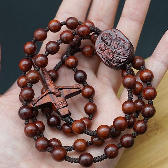 Christianartworkshop Olive Wood Beads Crucifix Prayer Rosary