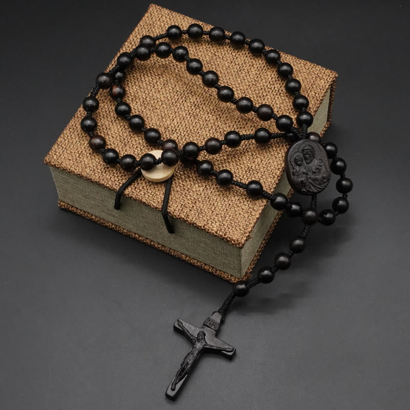 Christianartworkshop Olive Wood Beads Crucifix Prayer Rosary