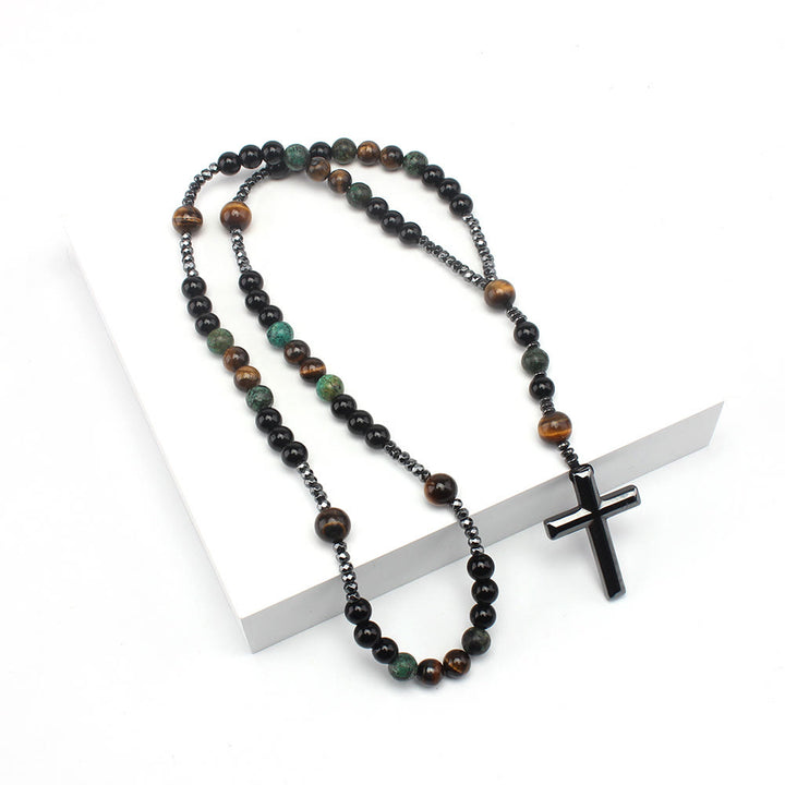 FREE Today: 8mm African Turquoise & Yellow Tiger Eye Stone Prayer Rosary