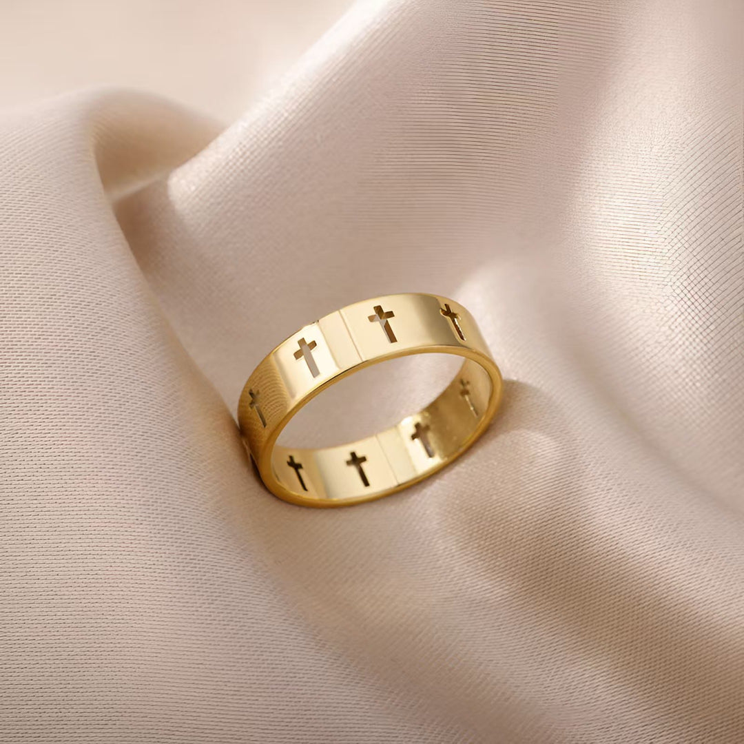 Christianartworkshop Divine Gold Cross Ring: A Simple Yet Deep Expression of Devotion - US 10 - image 0