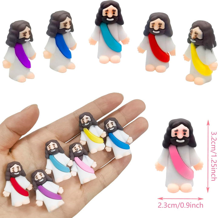 Christianartworkshop 10/20/30pcs Easter Eggs with Miniature Jesus Figurine for Easter Hunt/Basket Fillable