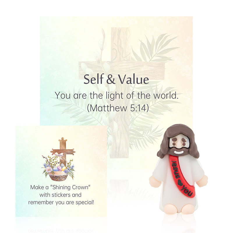 Christianartworkshop 5/10/20/30pcs Bible Verse Cards with Mini Jesus Figurines & Interactive Questions: Inspire and Educate