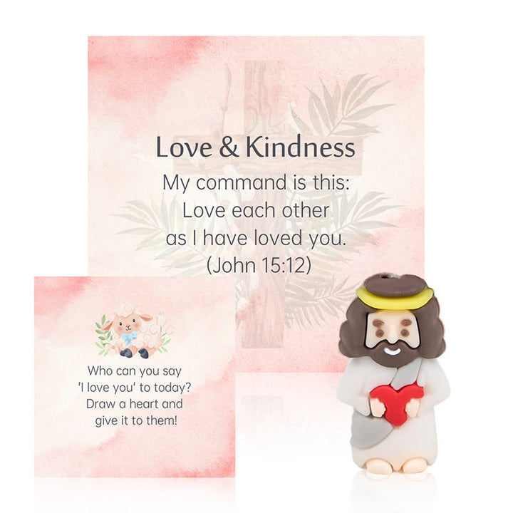 Christianartworkshop 5/10/20/30pcs Bible Verse Cards with Mini Jesus Figurines & Interactive Questions: Inspire and Educate