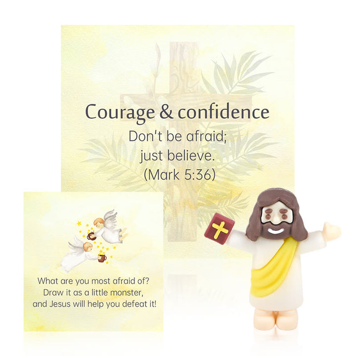 Christianartworkshop 5/10/20/30pcs Bible Verse Cards with Mini Jesus Figurines & Interactive Questions: Inspire and Educate