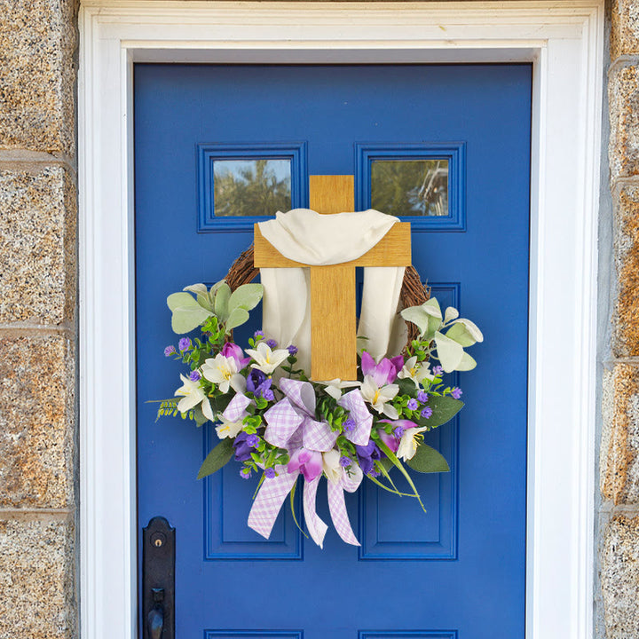 Christianartworkshop Spring Cross Wreath: A Poetic Fusion of Flowers and Faith