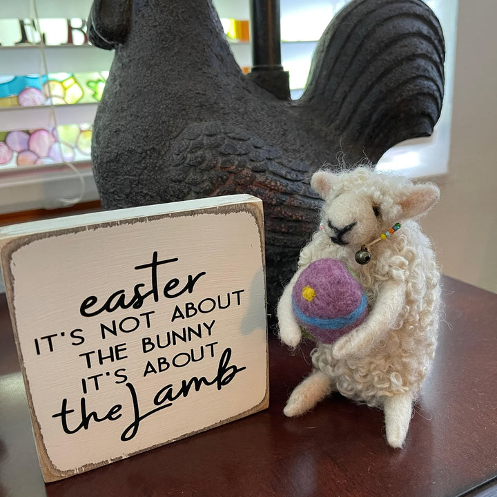 Christianartworkshop Wooden Lamb Easter Ornament - Celebrate the Resurrection