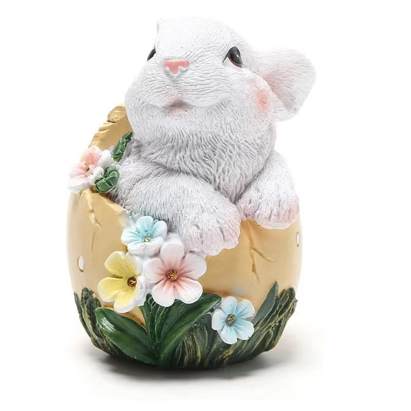 Christianartworkshop Easter Resin Floral Bunny Ornament - Celebrate Easter
