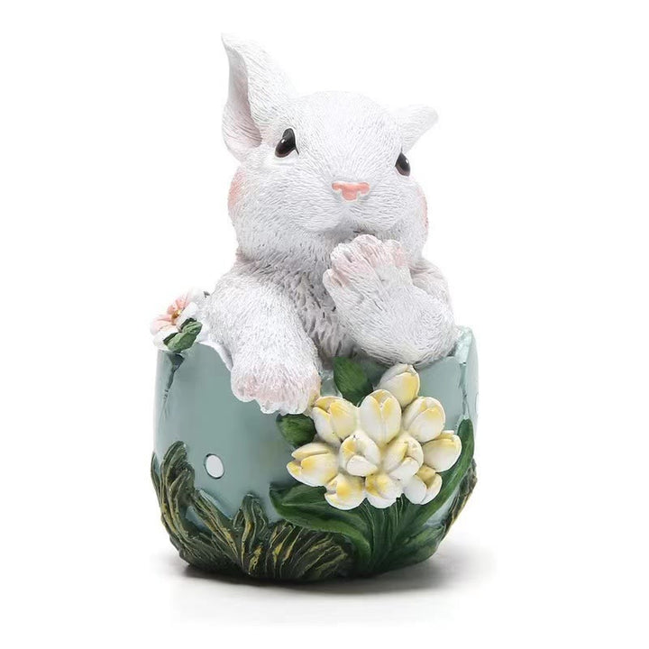 Christianartworkshop Easter Resin Floral Bunny Ornament - Celebrate Easter