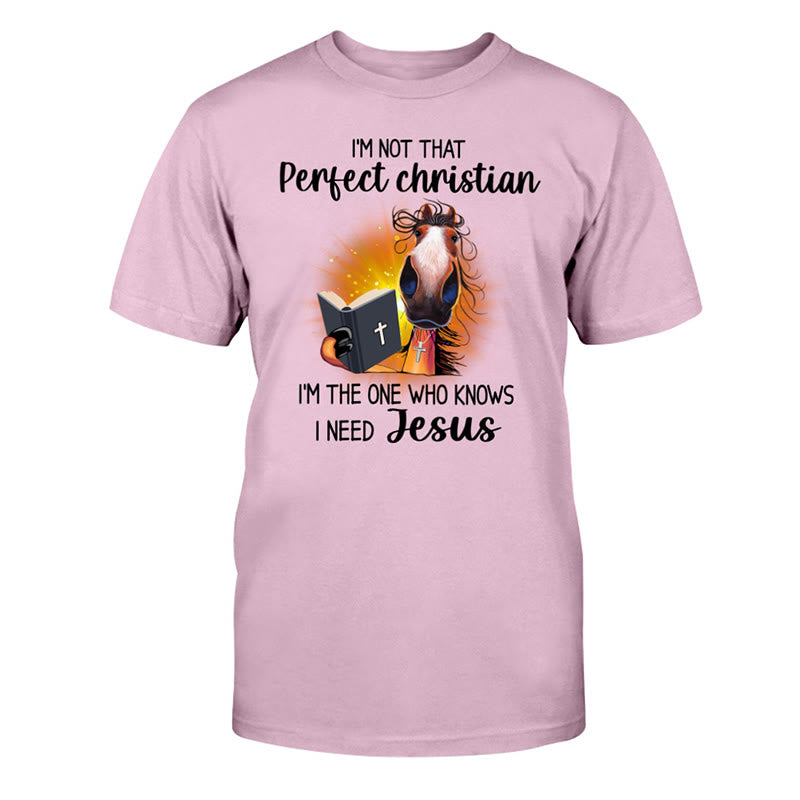 Christianartworkshop I'm Not That Perfect Christian, I Need Jesus Classic T-Shirt - Pink - 2XL - image 10