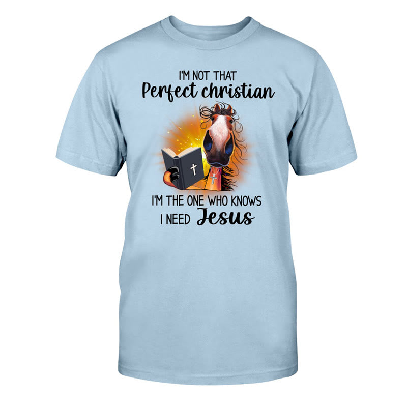 Christianartworkshop I'm Not That Perfect Christian, I Need Jesus Classic T-Shirt - Blue - 2XL - image 8