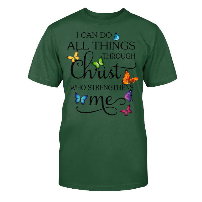 Christianartworkshop Empowered by Christ Unisex Cotton T-Shirt - Dark Green - 2XL - image 16
